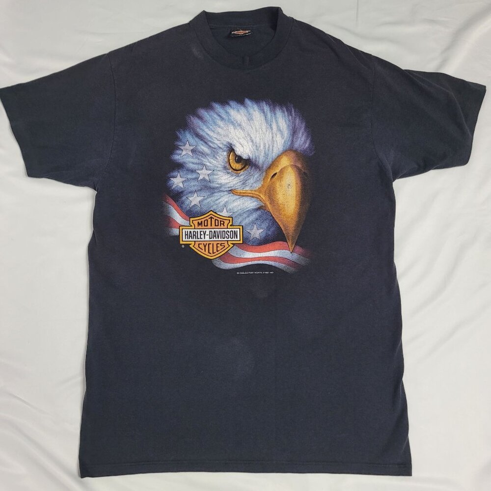 VTG 1992 3D Emblem Harley-Davidson Men's Eagle Chelsea Motorcycle T-Shirt SZ XL